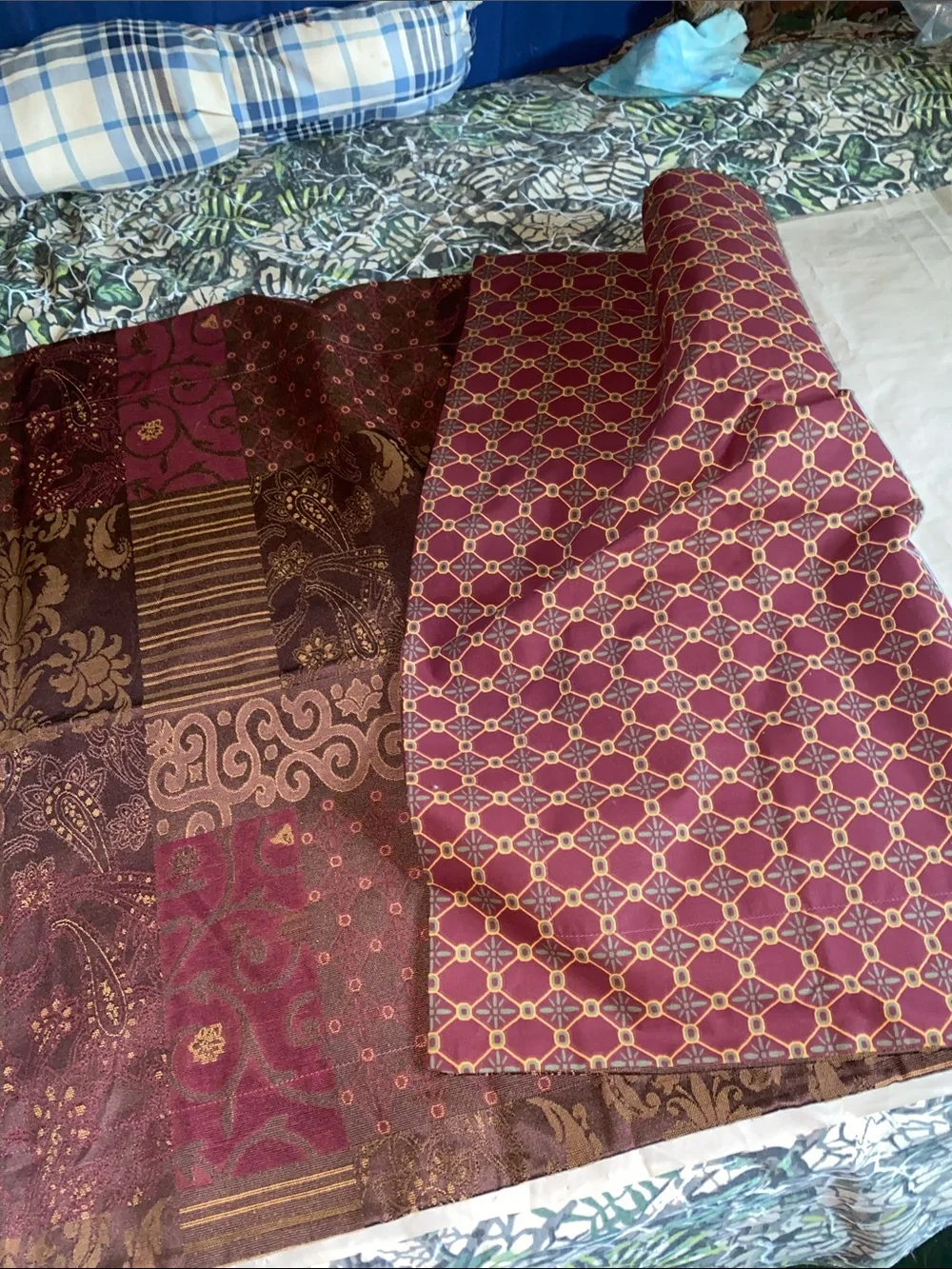 Two big pillowcase  Plum Patchwork-Style Decorative Bedding Throw